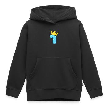 1 crown 1 birthday 1 year - Kids Premium Organic Hoodie - black - Front - AI Model Kid Male (0cm)