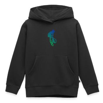Vélo bmx vélo bmx Femmes Hommes bmx garçons - Sweat Premium à capuche enfant bio - noir - Devant - AI Model Kid Male (0cm)