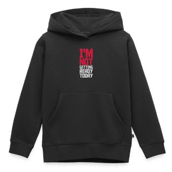 ne pas se préparer aujourd’hui - Sweat Premium à capuche enfant bio - noir - Devant - AI Model Kid Male (0cm)