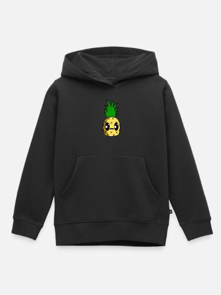 Kawaii Ananas - Kinder Premium Organic Hoodie - Schwarz