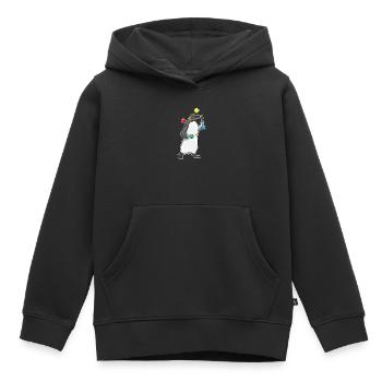 Jongleur pingouin jongleur jongleur - Sweat Premium à capuche enfant bio - noir - Devant - AI Model Kid Male (0cm)