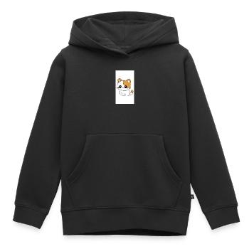 Chaton kawaï  - Sweat Premium à capuche enfant bio - noir - Devant - AI Model Kid Male (0cm)