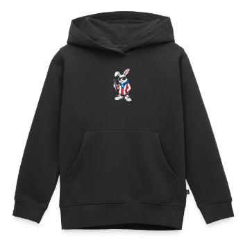 Bunny with Puerto Rico Hoodie Music - Sweat Premium à capuche enfant bio - noir - Devant - AI Model Kid Male (0cm)