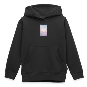 Background clouds Pink - Kinder Premium Organic Hoodie - Schwarz - Vorne - AI Model Kid Male (0cm)