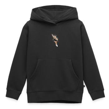 Dynamisches Eiskunstlaufen für einen - Kinder Premium Organic Hoodie - Schwarz - Vorne - AI Model Kid Male (0cm)
