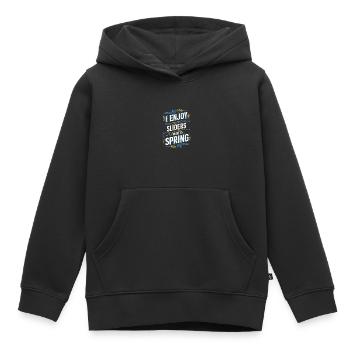 J’aime le plus les curseurs au printemps Fun - Sweat Premium à capuche enfant bio - noir - Devant - AI Model Kid Male (0cm)