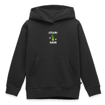 céleri rave - Sweat Premium à capuche enfant bio - noir - Devant - AI Model Kid Male (0cm)