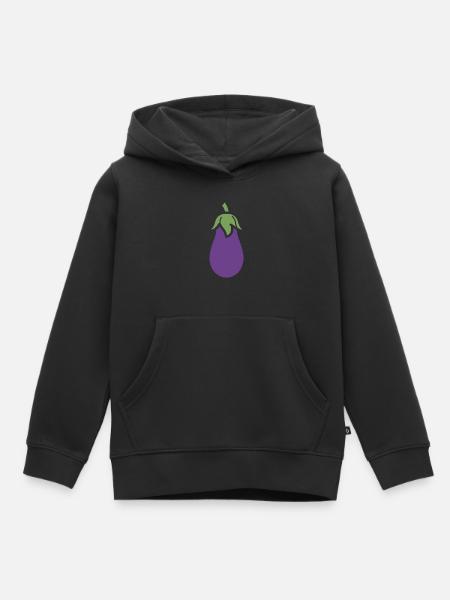 Aubergine - Kinder Premium Organic Hoodie - Schwarz