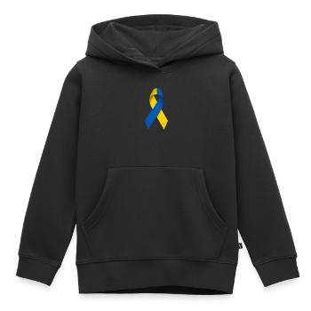 Ukrainische Friedensschleife - Kinder Premium Organic Hoodie - Schwarz - Vorne - AI Model Kid Male (0cm)