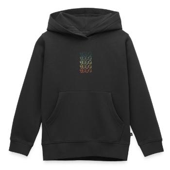 in 1984 - Kids Premium Organic Hoodie - black - Front - AI Model Kid Male (0cm)