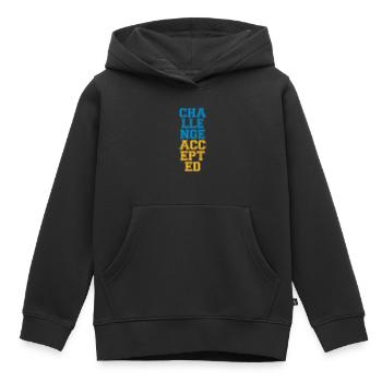 Cool Challenge Accepted Design - Kinder Premium Organic Hoodie - Schwarz - Vorne - AI Model Kid Male (0cm)