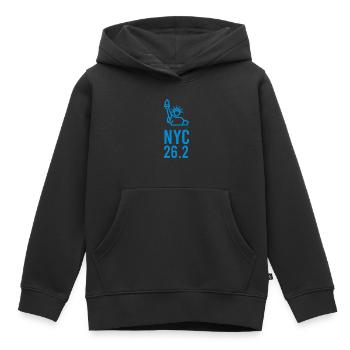 nyc 26 2 - Kids Premium Organic Hoodie - black - Front - AI Model Kid Male (0cm)