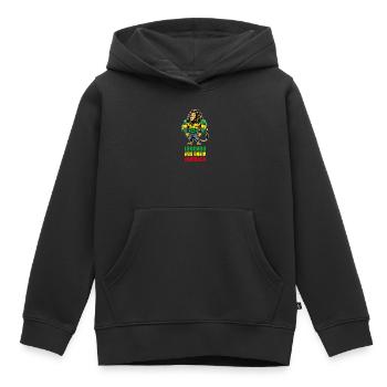 Jamaika Löwen Reggae Musik - Kinder Premium Organic Hoodie - Schwarz - Vorne - AI Model Kid Male (0cm)