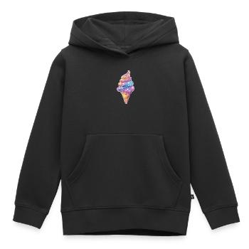 Glace Rainbow Soft - Sweat Premium à capuche enfant bio - noir - Devant - AI Model Kid Male (0cm)