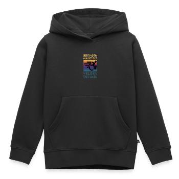Le freinage salit les jantes - Sweat Premium à capuche enfant bio - noir - Devant - AI Model Kid Male (0cm)