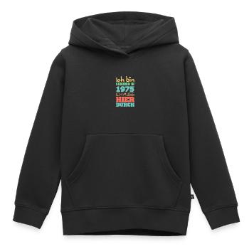 geboren 1975 - Kinder Premium Organic Hoodie - Schwarz - Vorne - AI Model Kid Male (0cm)