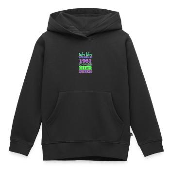 geboren 1961 - Kinder Premium Organic Hoodie - Schwarz - Vorne - AI Model Kid Male (0cm)