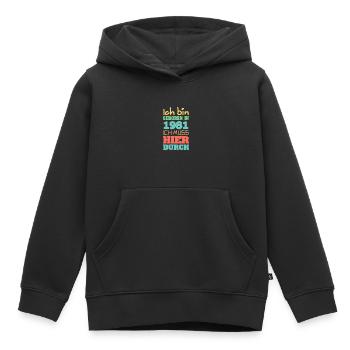 geboren 1981 - Kinder Premium Organic Hoodie - Schwarz - Vorne - AI Model Kid Male (0cm)
