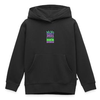 2021 - Sweat Premium à capuche enfant bio - noir - Devant - AI Model Kid Male (0cm)