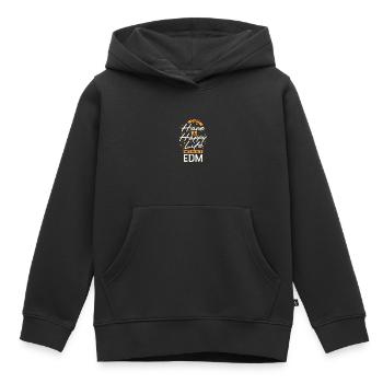 Ohne EDM kann man kein glückliches Leben führen - Kinder Premium Organic Hoodie - Schwarz - Vorne - AI Model Kid Male (0cm)