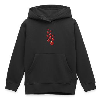 Wilde Weihnachtskugeln mit Weihnachtsbäumen. - Kinder Premium Organic Hoodie - Schwarz - Vorne - AI Model Kid Male (0cm)