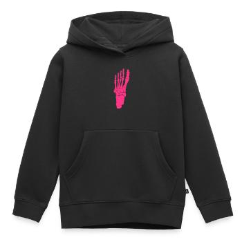 Fuß-Fuß-Skelett 2411 - Kinder Premium Organic Hoodie - Schwarz - Vorne - AI Model Kid Male (0cm)