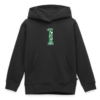 1st Birthday Football Green - Kids Premium Organic Hoodie - black - Front - AI Model Kid Male (0cm)