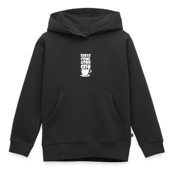 Kaffee Kaffee Kaffee - Kinder Premium Organic Hoodie - Schwarz - Vorne - AI Model Kid Male (0cm)