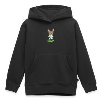 Stéthoscope Reindeer Doctor - Sweat Premium à capuche enfant bio - noir - Devant - AI Model Kid Male (0cm)
