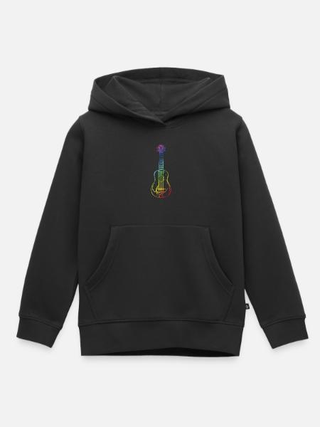 Ukulele im Vintage-Stil - Kinder Premium Organic Hoodie - Schwarz