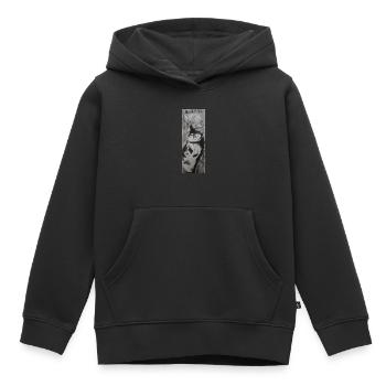 Violet's stare - Kids Premium Organic Hoodie - black - Front - AI Model Kid Male (0cm)