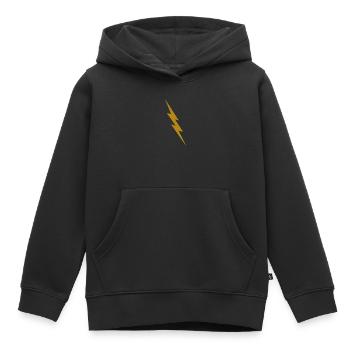 Éclair doré - Sweat Premium à capuche enfant bio - noir - Devant - AI Model Kid Male (0cm)