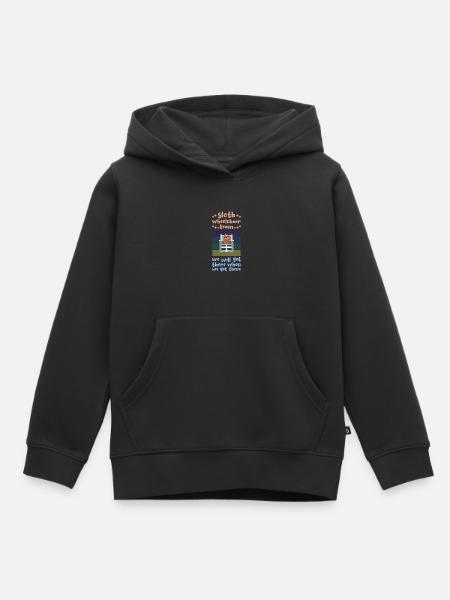 Faultier Rollstuhl Behindert Behinderung Geschenk - Kinder Premium Organic Hoodie - Schwarz