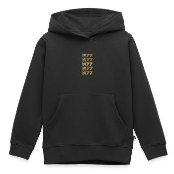 Style 1977 - Kinder Premium Organic Hoodie - Schwarz - Vorne - AI Model Kid Male (0cm)