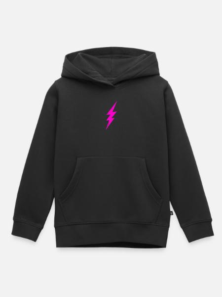 Leuchtender Pinker Blitz - Kinder Premium Organic Hoodie - Schwarz