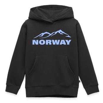 NORWAY - Kinder Premium Organic Hoodie - Schwarz - Vorne - AI Model Kid Male (0cm)