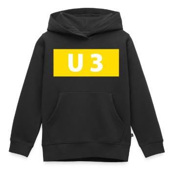 Subway line Hamburg U3 Souvenir Souvenir Gift - Kids Premium Organic Hoodie - black - Front - AI Model Kid Male (0cm)