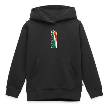 Seychellen Landesfarbe in Streifen - Kinder Premium Organic Hoodie - Schwarz - Vorne - AI Model Kid Male (0cm)