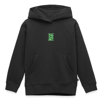 56 - Sweat Premium à capuche enfant bio - noir - Devant - AI Model Kid Male (0cm)