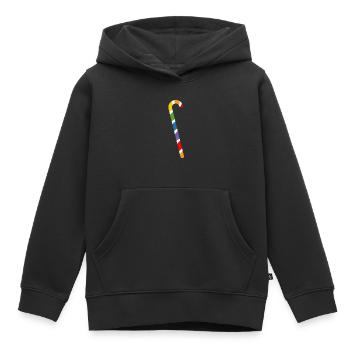 arc-en-ciel canne à sucre lgbtqi queer - Sweat Premium à capuche enfant bio - noir - Devant - AI Model Kid Male (0cm)
