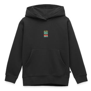 Bin 2024 - Kinder Premium Organic Hoodie - Schwarz - Vorne - AI Model Kid Male (0cm)