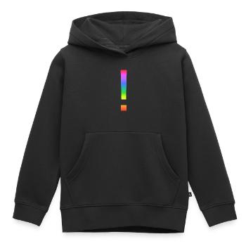 Rainbow exclamation mark - Kids Premium Organic Hoodie - black - Front - AI Model Kid Male (0cm)