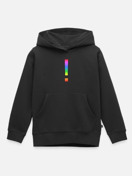 Regenbogen-Ausrufezeichen - Kinder Premium Organic Hoodie - Schwarz