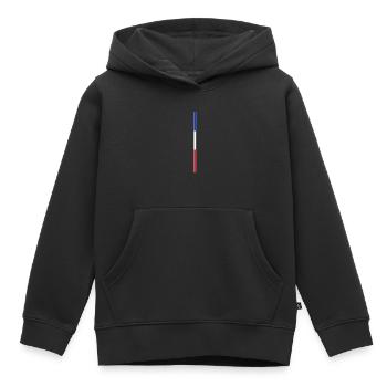 Bleu Blanc Rouge - Sweat Premium à capuche enfant bio - noir - Devant - AI Model Kid Male (0cm)