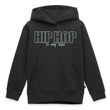 hip hop is my life - Kinder Premium Organic Hoodie - Schwarz - Vorne - AI Model Kid Male (0cm)