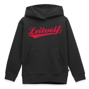 Chef de la meute - Sweat Premium à capuche enfant bio - noir - Devant - AI Model Kid Male (0cm)