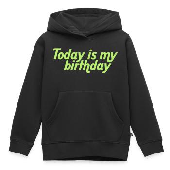 Today is my birthday - Sweat Premium à capuche enfant bio - noir - Devant - AI Model Kid Male (0cm)
