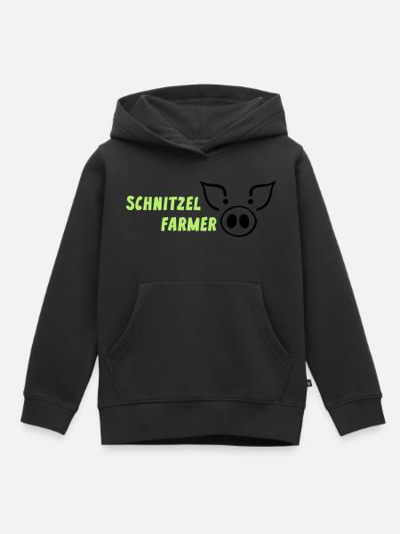 Landwirtschaft Schnitzel Farmer Bauer - Kinder Premium Organic Hoodie - Schwarz