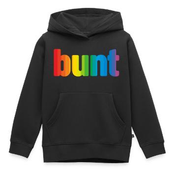 bunt - Kinder Premium Organic Hoodie - Schwarz - Vorne - AI Model Kid Male (0cm)