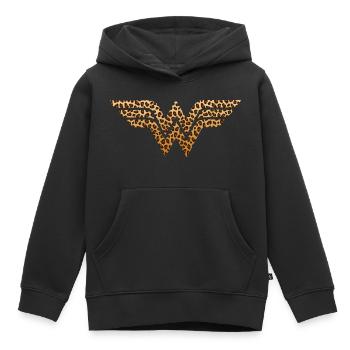 Wonder Woman Leoprint Logo - Kids Premium Organic Hoodie - black - Front - AI Model Kid Male (0cm)